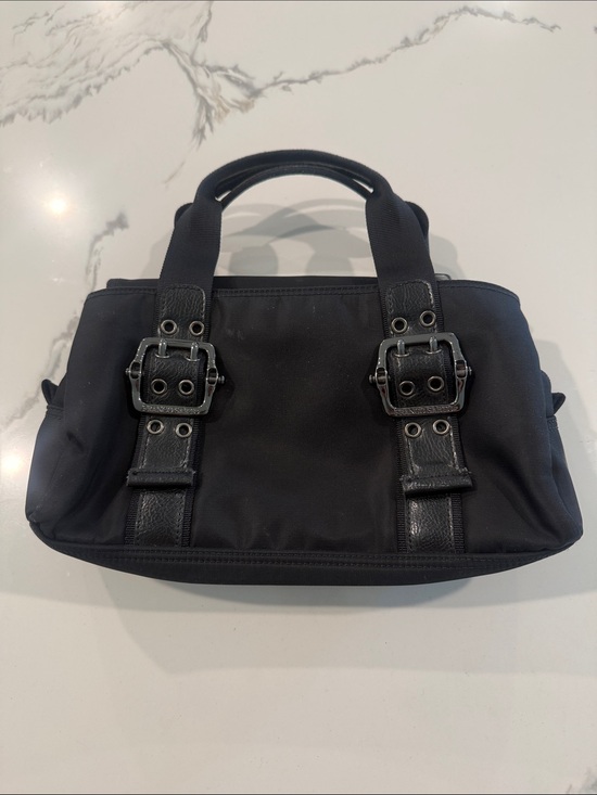 Franco Sarto Handbags - Franco Sarto Black Mini Tote with Buckle Accents